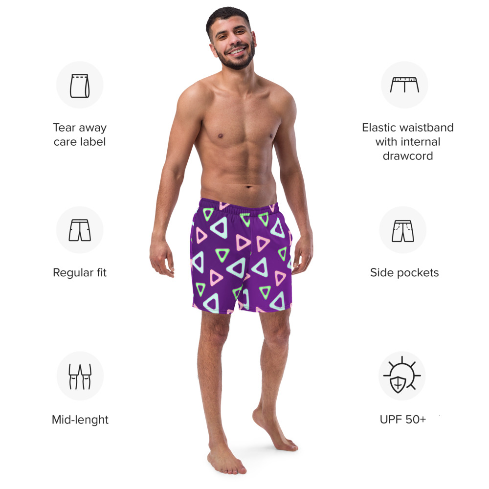 Neon Triangle DUDE swim trunks