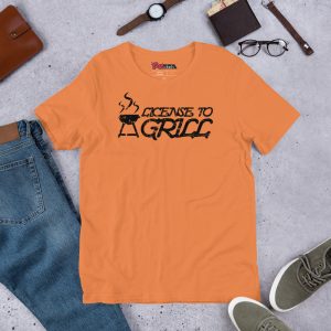 License to Grill Graphic Tee in Orange