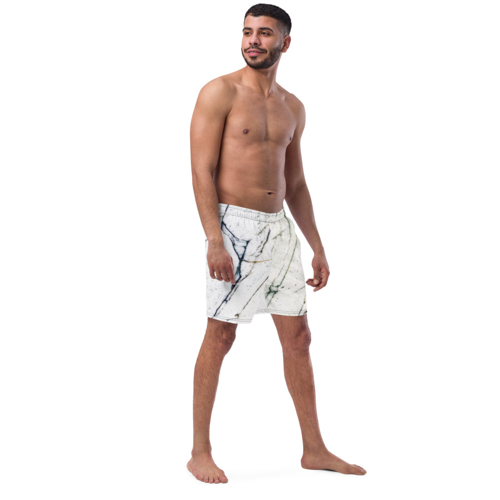 White Marble DUDE Swim Trunks - Image 3