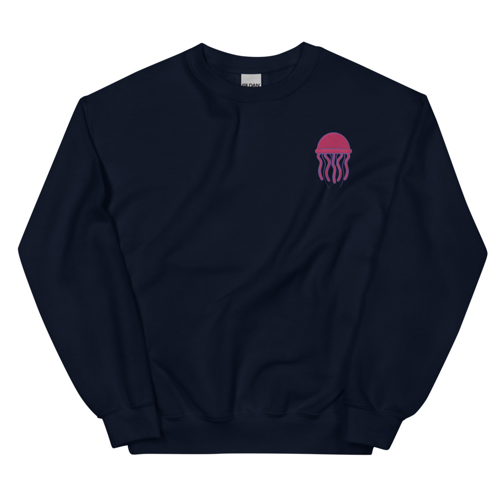 Navy Jellyfish embroidered pullover